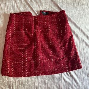 Forever 21 Textured Red Skirt